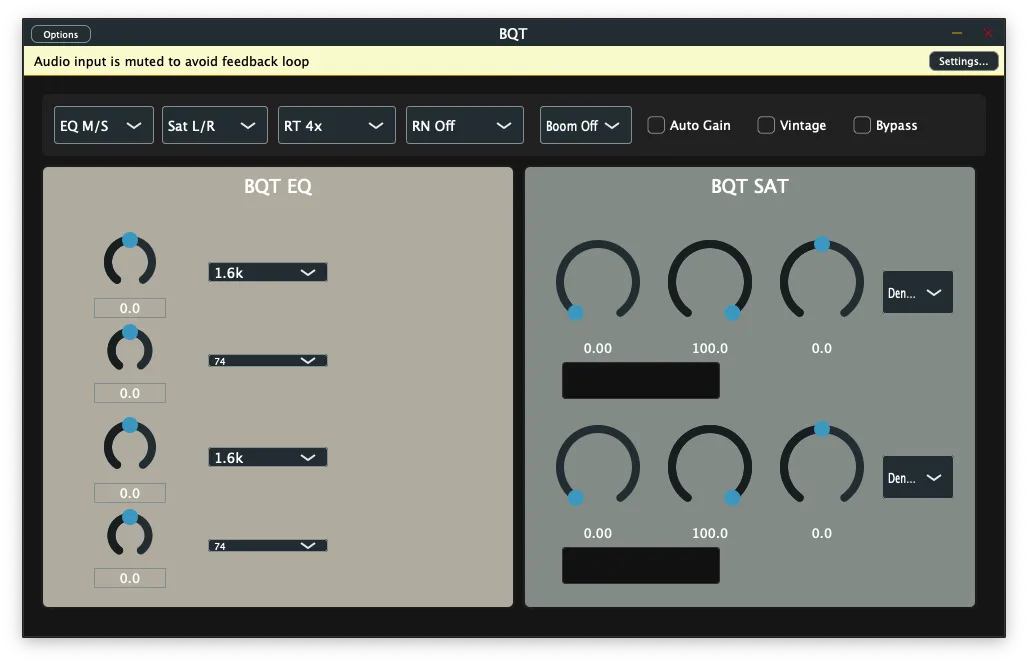 Early BQST prototype interface